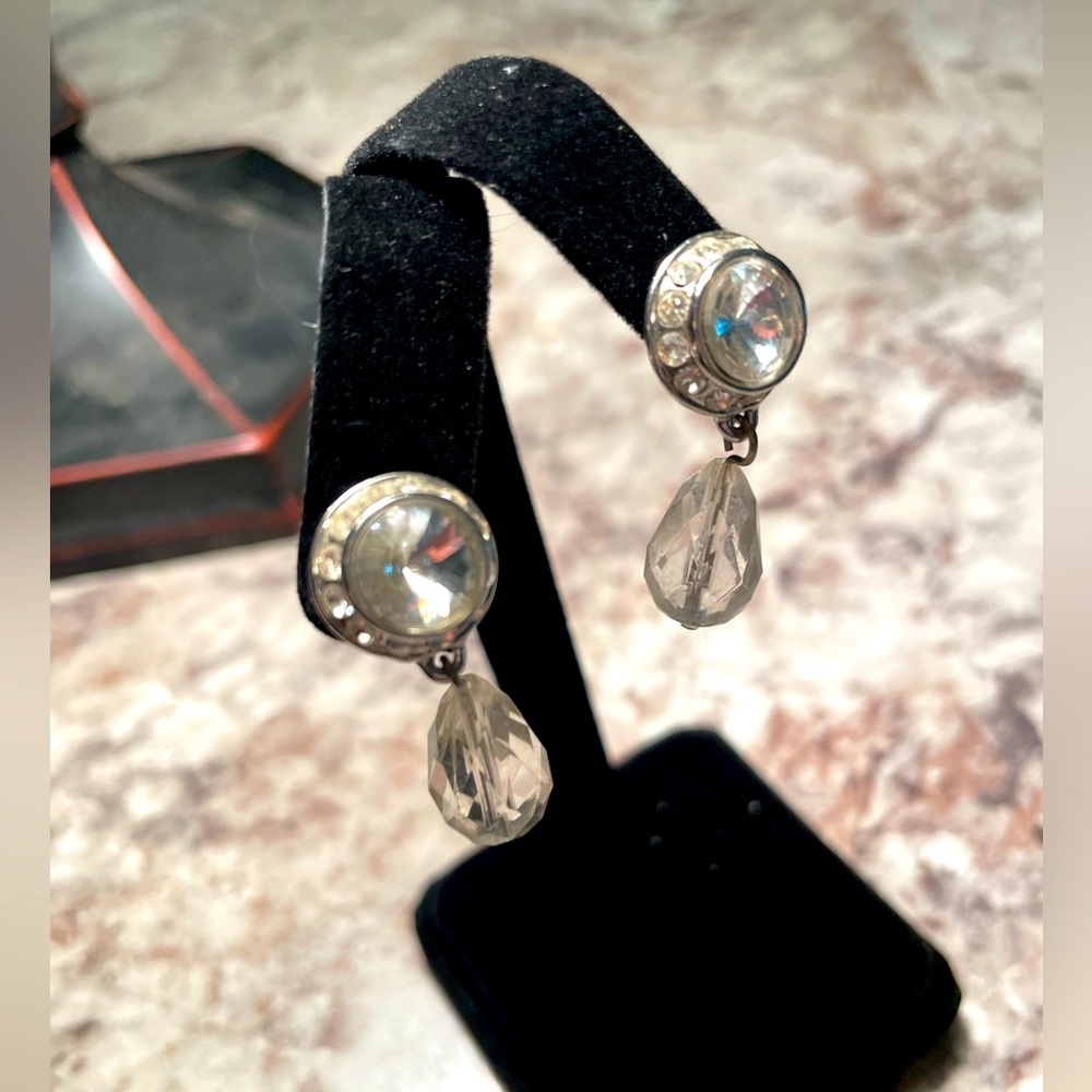 Elegant Silver and Crystal Drop Earrings